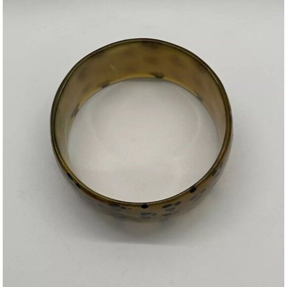 Cheetah Print Bangle Bracelet Chunky Statement Plastic Boho Chic Jewelry - Picture 7 of 7